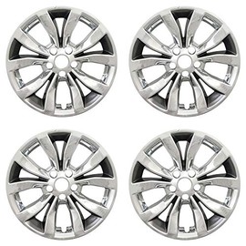 New Wheel Skins Fits 2015-2018 Chrysler 300, 17 Inch, 10 Spoke, Chrome Plated/ Charcoal, Plastic, Set of 4