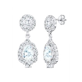 Elli Premium Women's Earrings Glamour Vintage with Crystals and Zirconia Crystals in 925 Sterling Silver, Facet cut, Cubic Zirconia