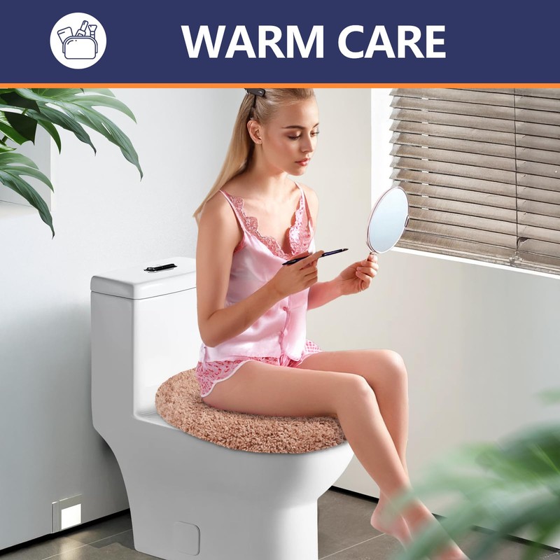 Baahrnom Microfiber Elongated Toilet Seat Cover 19.5"x 15" Machine Washable