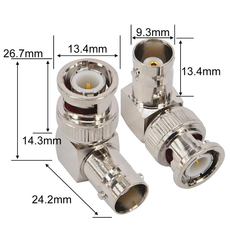 leeyovk BNC Connector BNC Male to BNC Female Right Angle