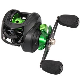 Sougayilang Fishing Baitcasting Reel, Baitcaster Fishing Reels with 9+1BB, Magnetic Braking System for Outdoor Fishing Gear Ratio - Color: Black--Lefe Handle