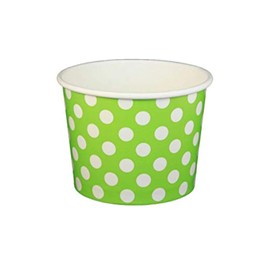 Worlds Paper Ice Cream Cups Polka Dot Paper Yogurt Cups 16OZ Lime Green 50 pack