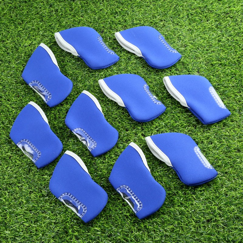 10pcs Golf Club Iron Head Cover Golf Iron Protector (Blue)