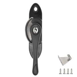 2pcs Black Metal Window Sash Lock,Spring Cam Action,Half Moon Lock, Universal for Left and Right,with Screw