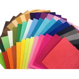 48 Piece Color Felt Fabric, For Crafts and DIY Crafts, Choose Your Size, 0.04 inch (1 mm) Thick, 48 Color Set (11.8 x 11.8 inches (30 x 30 cm)