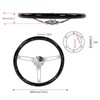 DAUERHAFT Retro Steering Wheel, 6 Hole 3 Spoke Riveted Wood
