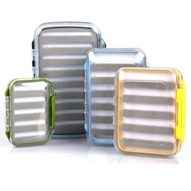 M MAXIMUMCATCH Maxcatch Waterproof Fly Box Double Clear Lid Fly Fishing Box (DS Black, Size D)