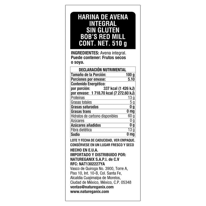 Bob's Red Mill Gluten Free Oat Flour, 18 oz (Pack