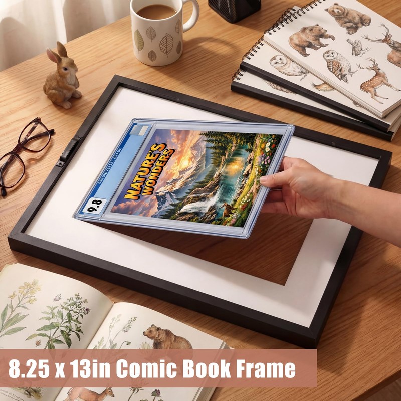 Fiwochic Single Graded Comic Book Frame 8.25" x 13" Book