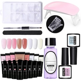 Gel Nails Set Nail Gel Set with Nail File Brush Phototherapy Nail Extension Gel