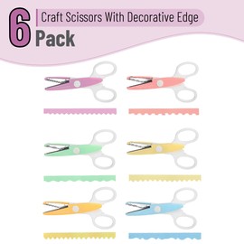 Mr. Pen Craft Scissors - Decorative Edge, 6 Pack, White & Pastel Color, Zig Zag & Pattern Scissors for Crafting & Scrapbooking