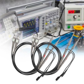 Sumnacon 4Pcs 100 MHz 600V DC High Sensitivity Oscilloscope Clip Probe 10:1 and 1:1 Switchable with Mini Alligator Clip and Ground Lead