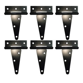 HLMOptimo Heavy Duty T Hinge Tee Hinge T Strap Hinge Shed Hinge Gate Hinge Barn Hinge Fence Hinge Door Hinge Wrought Rustproof All Size Black (6 pcs, 4 inch