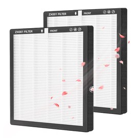 ZXBEER Replacement Filter Compatible with ZX001 Air Purifier, 3-IN-1 HEPA and High-Efficiency Activated Carbon Filter for Home,2 Pack