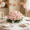Yigeitopli 10Pcs Pink Artificial Silk Roses with Stems for Decor