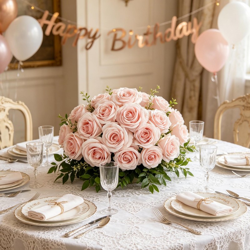 Yigeitopli 10Pcs Pink Artificial Silk Roses with Stems for Decor