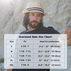 Comhats Summer Fedora Straw Hats for Men Beach Sun Panama Packable Trilby Dress Derby White XX-Large XXL