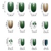 St Patricks Press on Nails Short Oval Fake Nails with