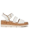 Dr. Scholl's Womens Once Twice Espadrille Platform Wedge Sandal White/Cork