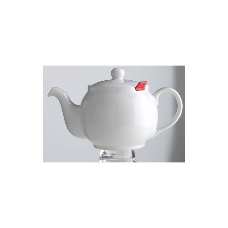 London Teapot Company-Chatsford 4-Cup Teapot with One Red Filter, White