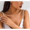 KONPJE - Juego de joyas de perlas para mujer, collar