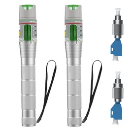 2PCS 100KM Visual Fault Locator for Fiber Optic Cables, VFL Support FC/ST/SC/LC Interfaces, Long-Range Fault Finder, Fiber Light Pen Tester, High-Precision OTDR Mapping Tool for FTTH, Telecom, Datacom