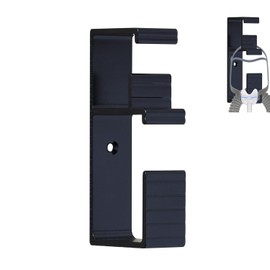 1 Pcs Cpap Hose Hanger, Anti-Release Metal Cpap Hose Holder Hanger for Bed, 2 in 1 Design Cpap Hook Tube Mask Holder for Hold CPAP Headband Hose, and Tube, Cpap Stand - 1 Pcs Black