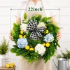 Spring Lemon Wreath for Front Door, 22 Inch Farmhouse Hydrangea