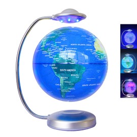Floating Globe, 3D Rotation with Led Magnetic Levitation Globe, Floating World Map for Learning and Education, Home Desk Decoration, Creative Ornaments Decoration