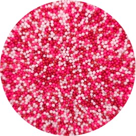 NCS Red, Pink, and White Edible Non Pareil Bead Sprinkles, 8 ounces