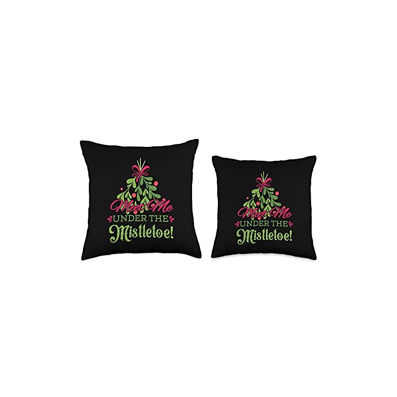 Meet Me Under the Mistletoe Throw Pillow