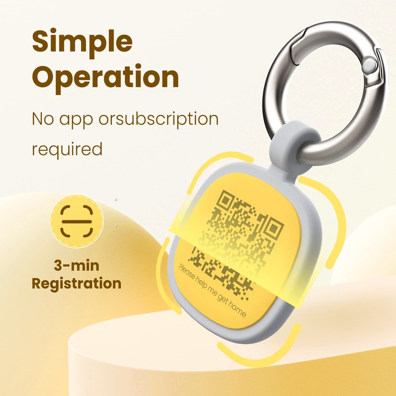 Pawaii Silent Silicone Dog ID Tag, Modifiable Pet Online Profile