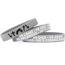 SayitBands Three (3) Youth He Came Died Arose Ascended Coming Back Wristband Bracelets