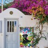 Starlit Patio Happy Easter Cute Black Labrador Dog Garden Flag