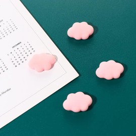 4Pcs/Set Cloud Shape Fridge Magnet,Cartoon Cute Creative Magnets for Office Cloud Shape Whiteboard Maps and Other Magnetic Items,Resin Refrigerator Magnets Home Decoration Kitchen Accessories (Pink)