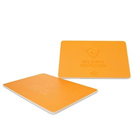 NFC/RFID Blocker Cards, Protection Against Data Theft, No Reading of EC Cards, Credit Cards, Peronal ID etc. Possible, Pack of 2, ISO Format, 85 x 54 x 1.3 mm, Matt Orange