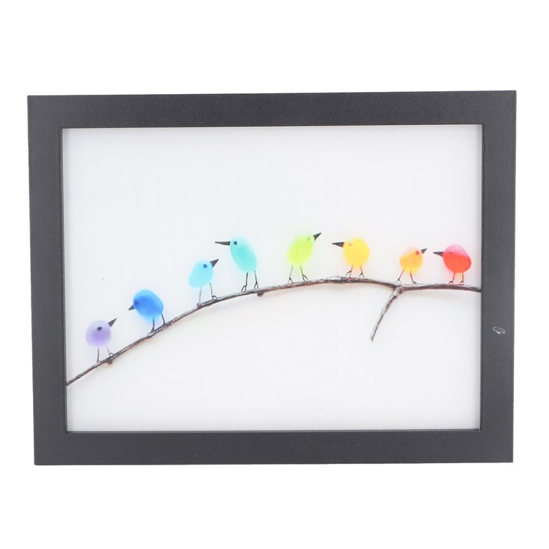 Sea Glass Rainbow Birds Wall Decor Seaglass Colourful Bird Art