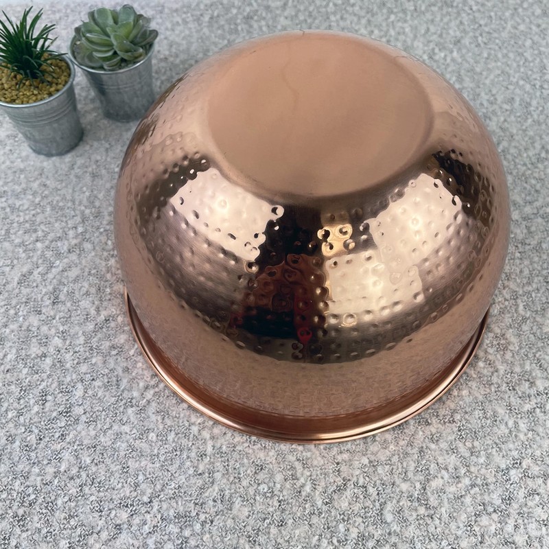 Large Hammered Copper-Style Bowl
