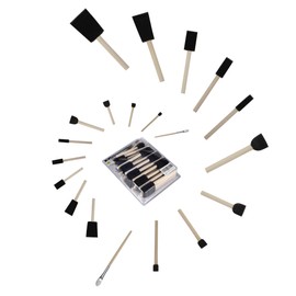 conda 50 Pack 0.5"-2" Different Size Assorted Foam Brush Set Wood Handle Paint Brush Set- Lightweight, Durable, Great for Acrylics, Stains, Varnishes, Crafts