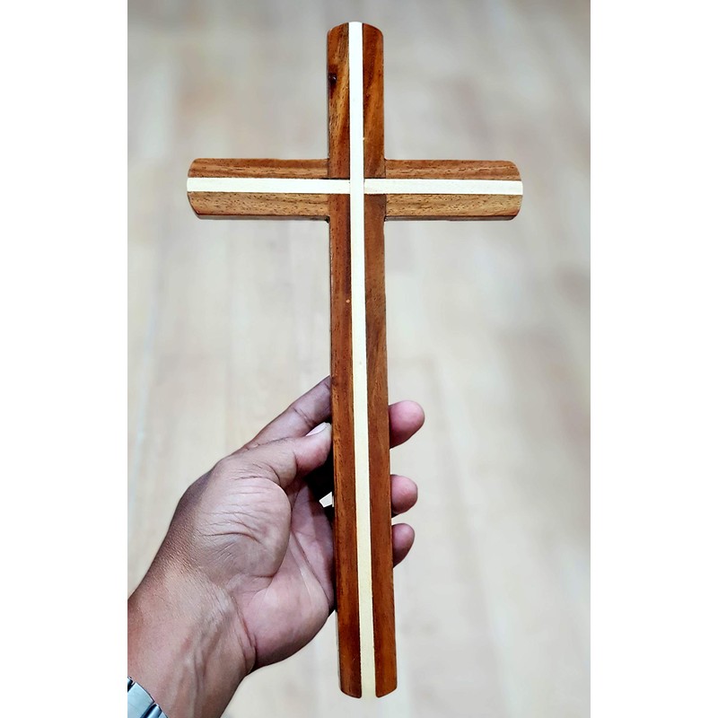 StonKraft Jesus Christ Cross Catholic Wooden Crucifix for Wall, Church