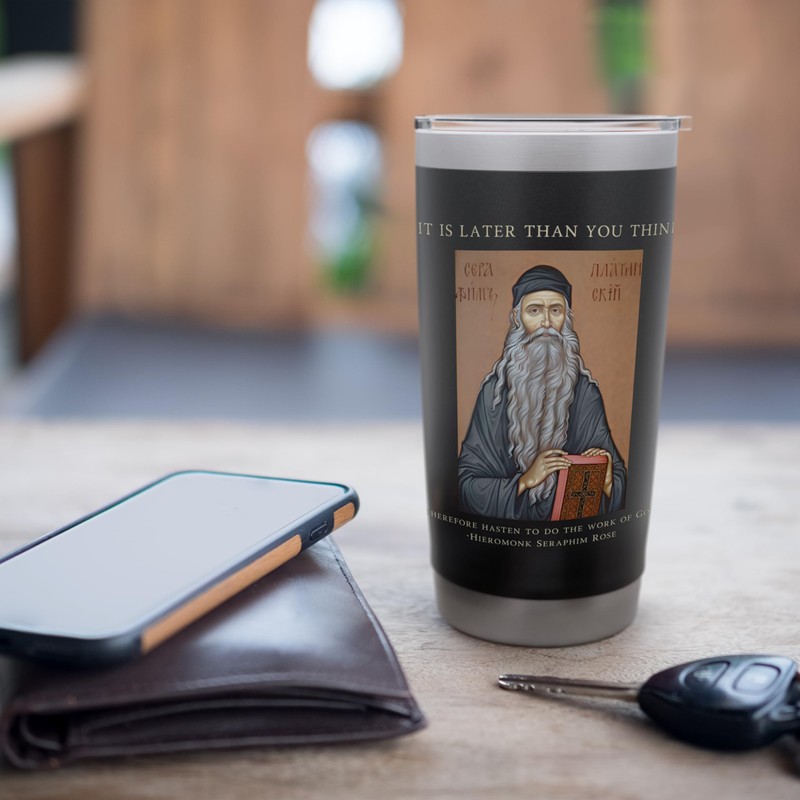 Eastern Orthodox Christian Seraphim Rose Stainless Steel Insulated Tumbler
