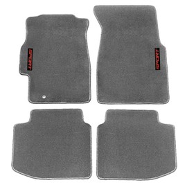 EVPROXP Floor Mats Compatible with 96-00 Civic, Factory Fitment Carpet Front & Rear 4PCS Set, Gray Nylon, 1996 1997 1998 1999 2000, Red Sport