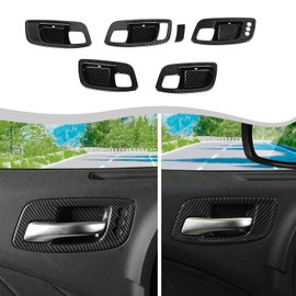 Jimen Compatible with Dodge Charger 2011-2023 / Chrysler 300C 2011-2023, 6PCS Inner Door Handle Bowl Cover Trim (Carbon Fiber)