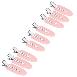 JeoPoom Hairpin[9 Pcs], No Bend Hair Clips, No Crease Hair Clips Pin Curl Clips, Makeup Seamless Hair Clip Clamps for Girl Woman Makeup Bangs Hair Styling(Pink)
