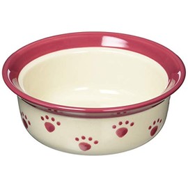 Pet Rageous Designs Dog Food Bowl Pet Paw Dog Bowl Plum