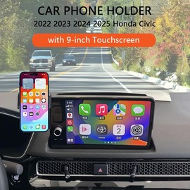 Juborre Car Phone Holder for 2022-2025 2026 Honda Civic Accessories,Phone Mount with Dash Organizer for Civic with 9-inch Screen,Hands-Free 360 Degree Rotation Dash Mount Cell Phones Holder