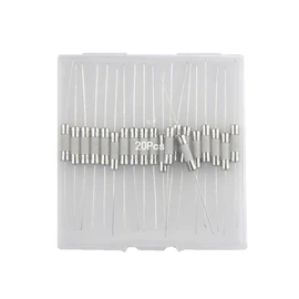 MFLAMO T6.3A Fuses T6.3AH250V Ceramic Axial Lead Fuse 5x20mm/0.2''x0.79'' Delay Slow Melting 6.3AMP 250V Delay Fuse Packag in a Clear Environmental Protection Plastic Box (20PCS), Silver