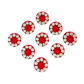 Bindi Indian Small Round Circle Stone Premium Bindi Assorted Stone Indian Daily Use Forehead Bindi Round Dot Tattoo Body Art Sticker (Silver Stone Round.)