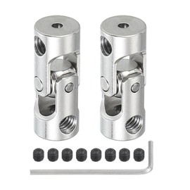 PATIKIL Rotatable Universal Steering Shaft 2mm to 2mm Inner Dia, 2 Pcs U Joint Shaft Coupling U Joints Coupler Connector Accessories with M4 Screws for Motor Model Robots