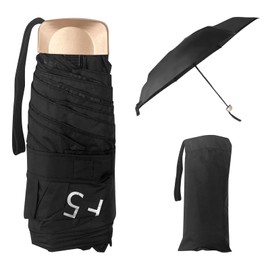 Lixiluxia Mini Umbrella, Stormproof, 6 Ribs, Small Umbrella, Mini Umbrella, Small Pocket Umbrella, Ultralight, Portable Pocket Umbrella, Foldable Pocket Umbrellas (Black), black